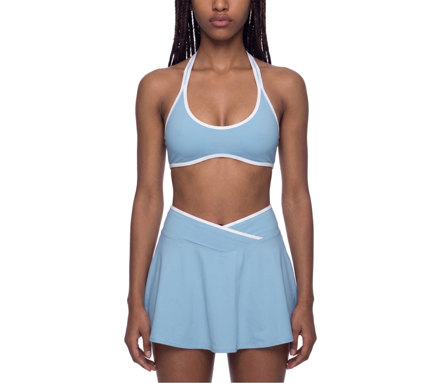 Women's sky blue halter top