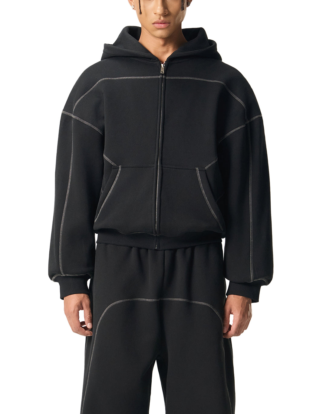 Boxy Fleece Zip Hoodie