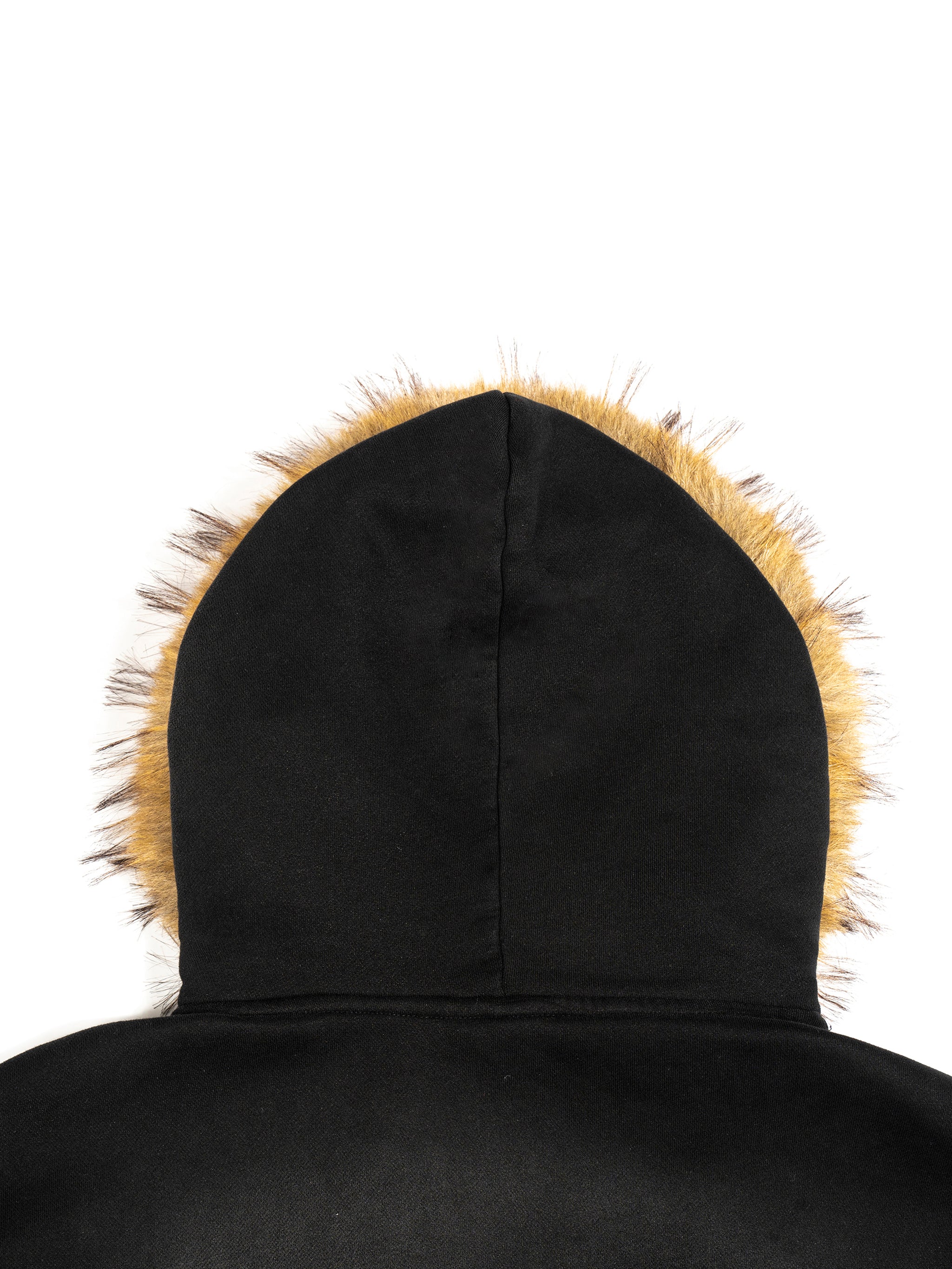 Sun Fade Boxy Detachable Fur Hoodie