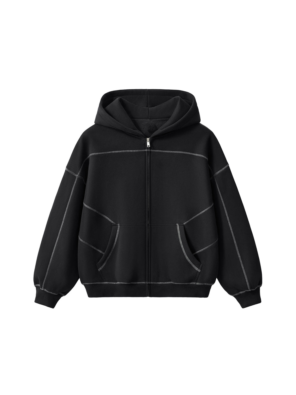 Boxy Fleece Zip Hoodie